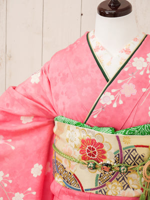FR-065　ピンク地枝垂れ桜　振袖