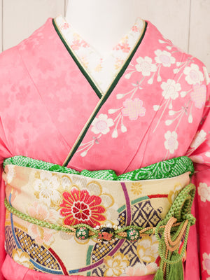 FR-065　ピンク地枝垂れ桜　振袖