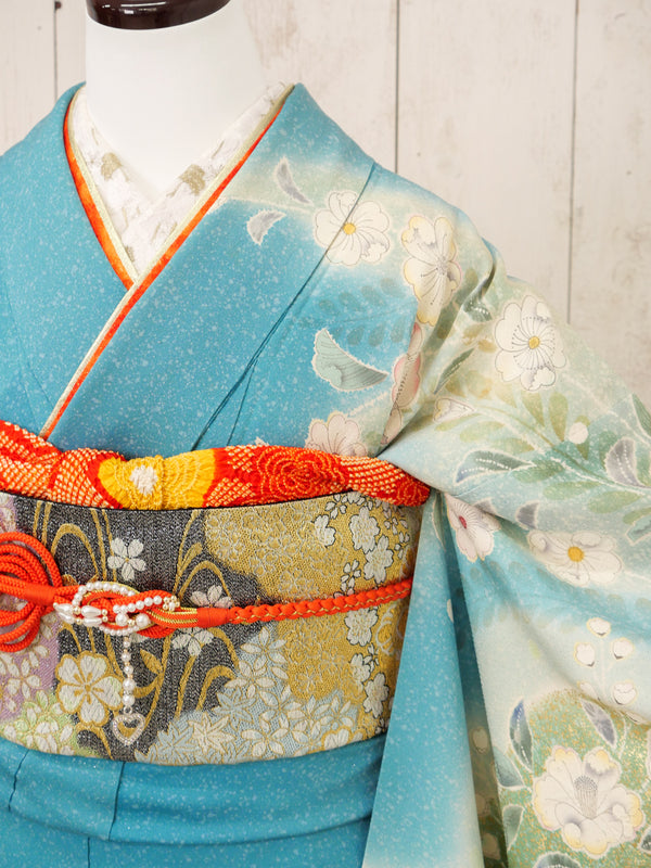 FR-069　青緑地枝垂れ桜　振袖