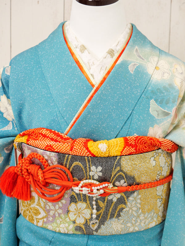 FR-069　青緑地枝垂れ桜　振袖