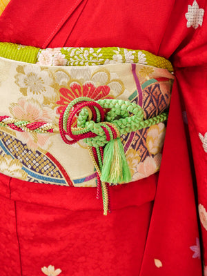 FR-071    赤地小花　振袖