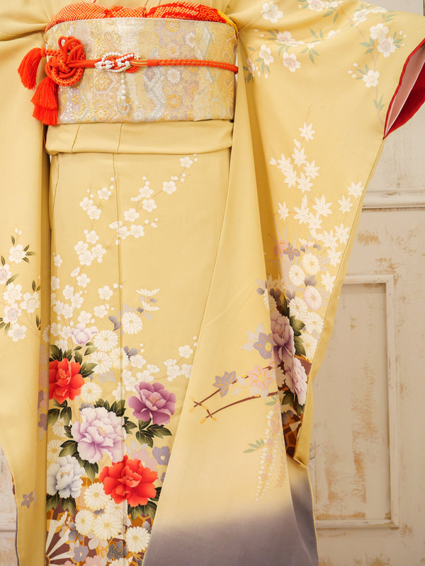 FR-072　黄色地古典　振袖