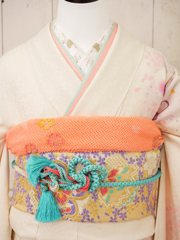 FR-076   白地桜　振袖
