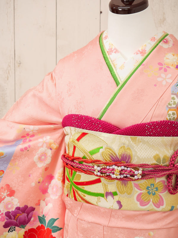 FR-077　ピンク地牡丹　振袖