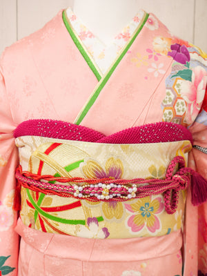 FR-077　ピンク地牡丹　振袖