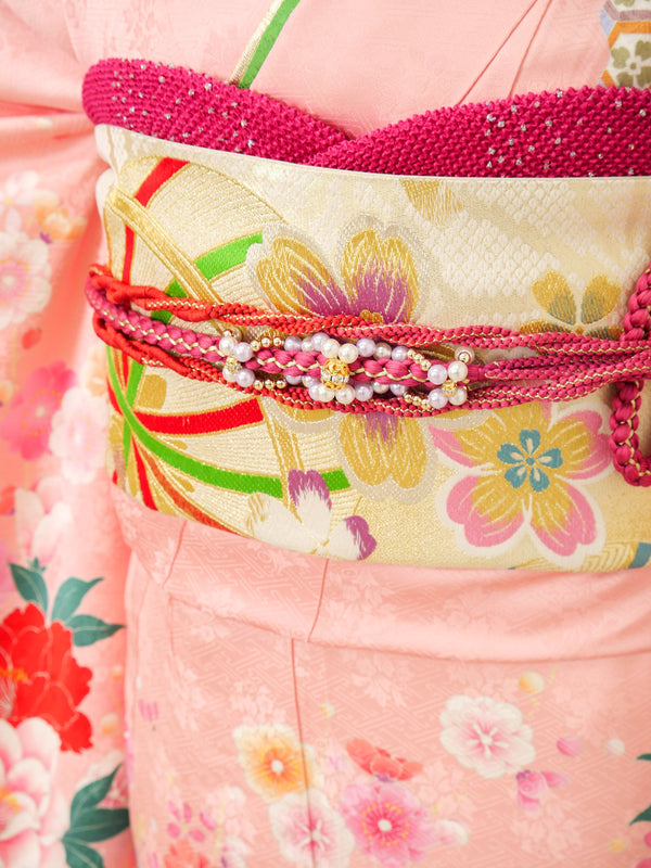 FR-077　ピンク地牡丹　振袖