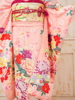 FR-077　ピンク地牡丹　振袖