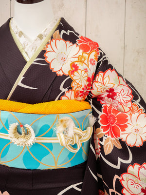 FR-079　茶色地古典　振袖