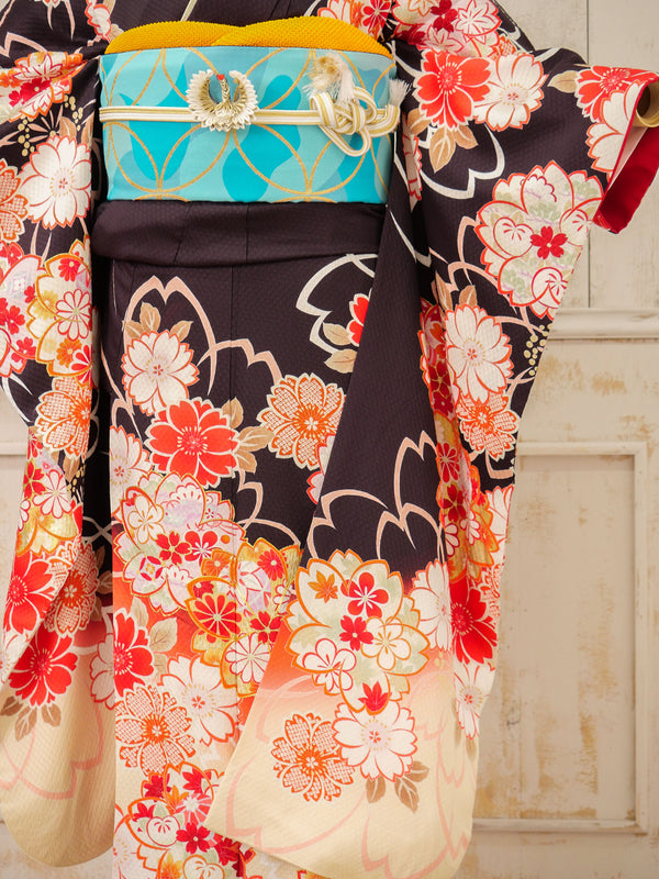 FR-079　茶色地古典　振袖