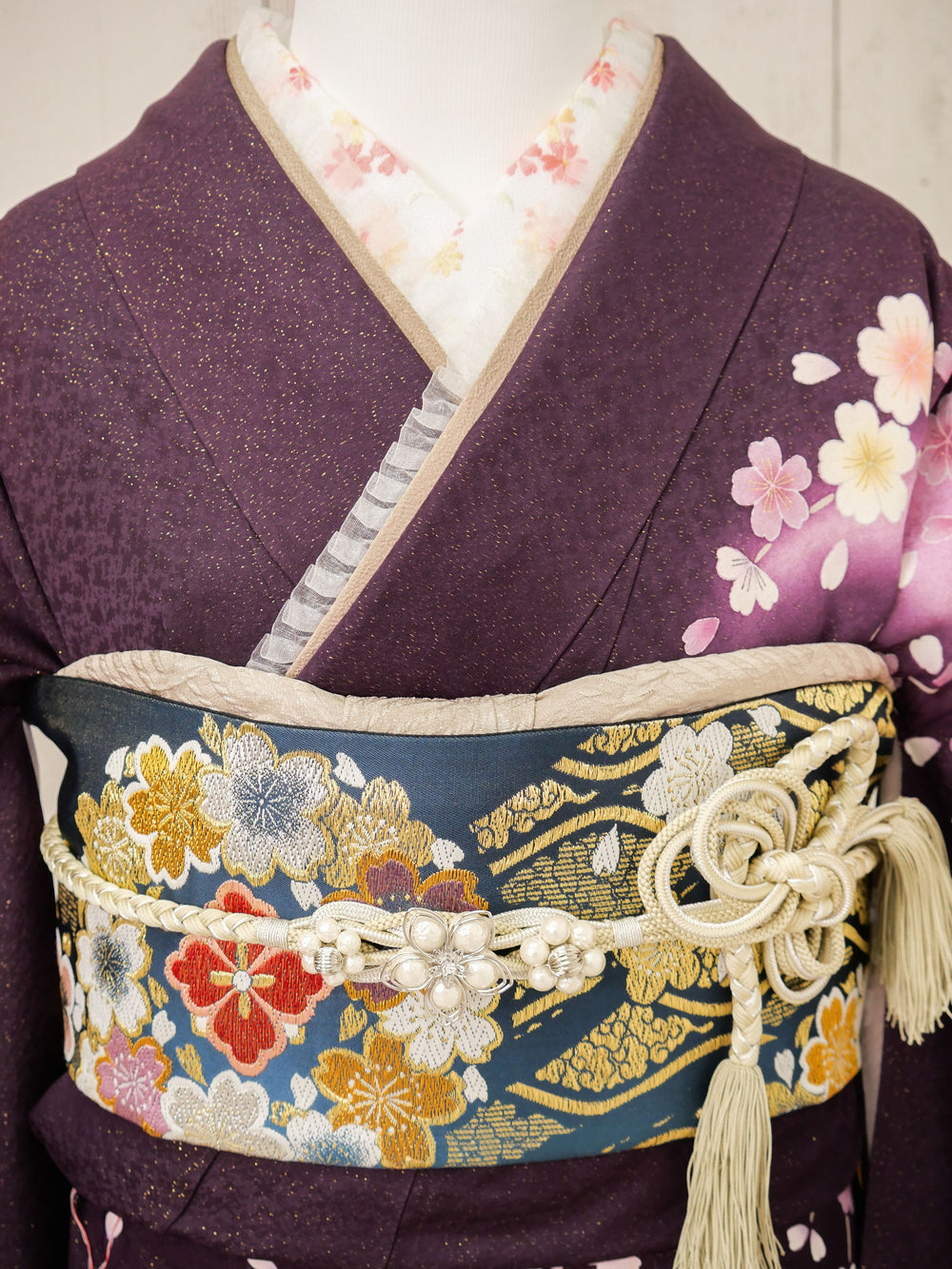 FR-080　紫地ピンク枝垂れ桜　振袖