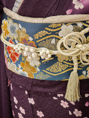 FR-080　紫地ピンク枝垂れ桜　振袖