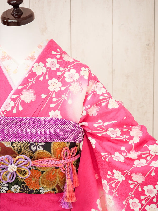 FR-083　ピンク地枝垂れ桜　振袖