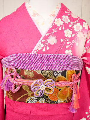 FR-083　ピンク地枝垂れ桜　振袖