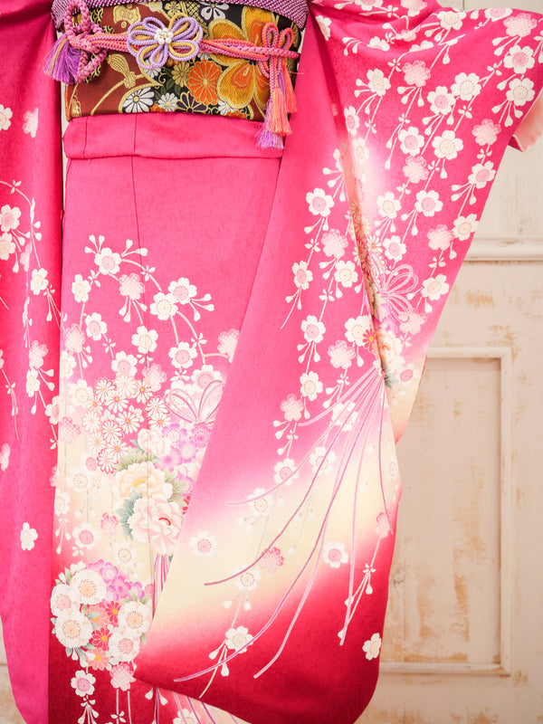 FR-083　ピンク地枝垂れ桜　振袖