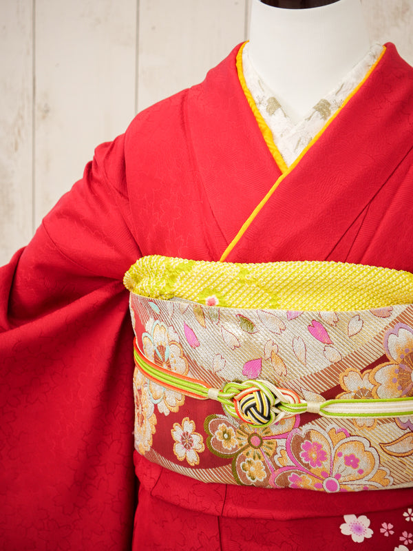 FK-019　赤地紫菊　振袖.