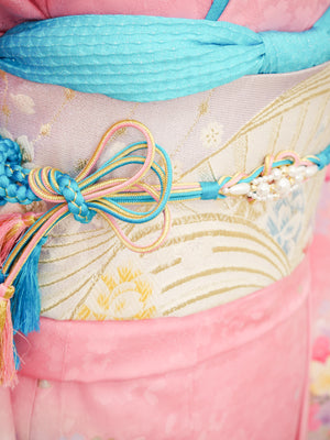 FK-017　ピンク地枝垂れ桜　振袖.