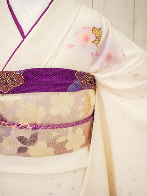 FK-023　白地紫小花　振袖.