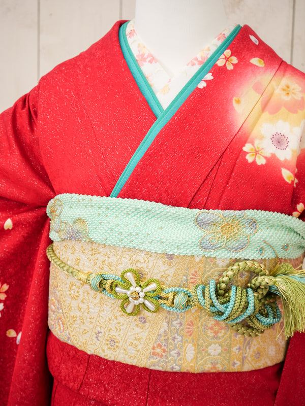 FK-031　赤地紫桜　振袖.