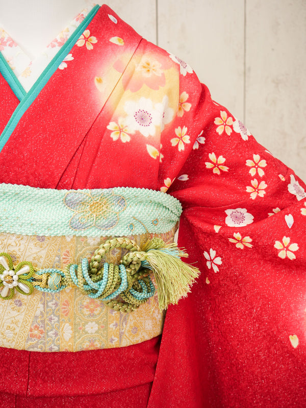 FK-031　赤地紫桜　振袖.