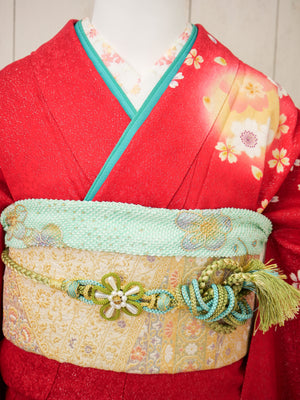 FK-031　赤地紫桜　振袖.