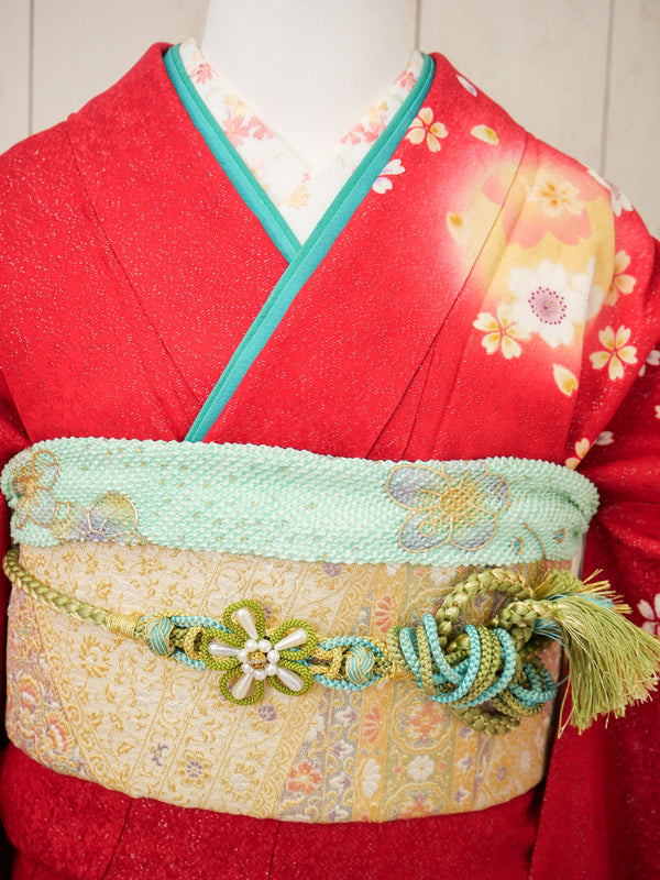 FK-031　赤地紫桜　振袖.