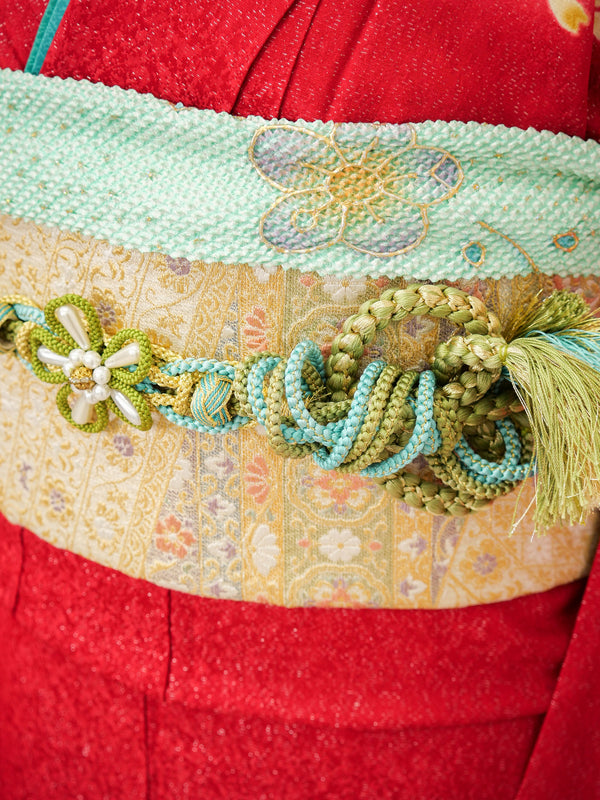 FK-031　赤地紫桜　振袖.