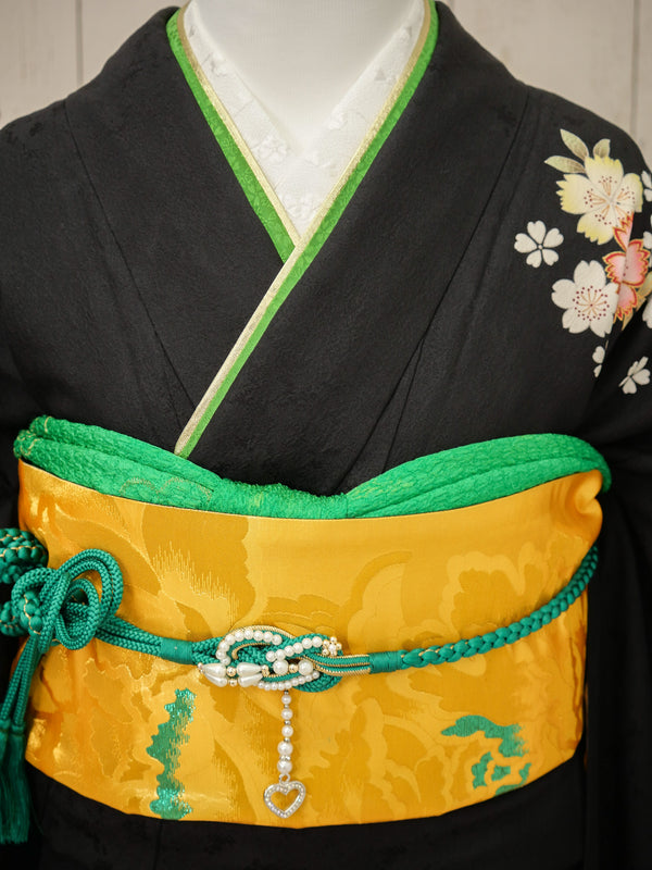 FK-045　黒地桜　振袖.