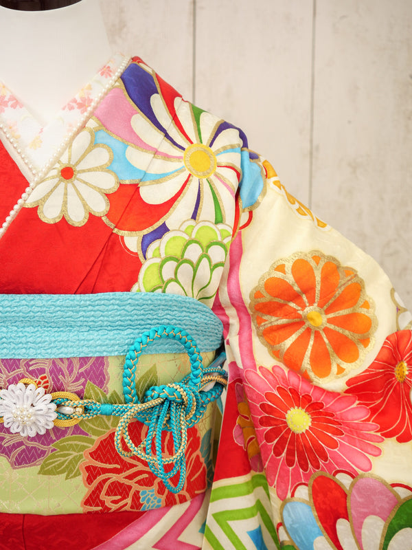 FI-006   赤地牡丹　振袖