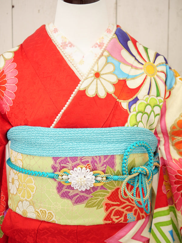 FI-006   赤地牡丹　振袖