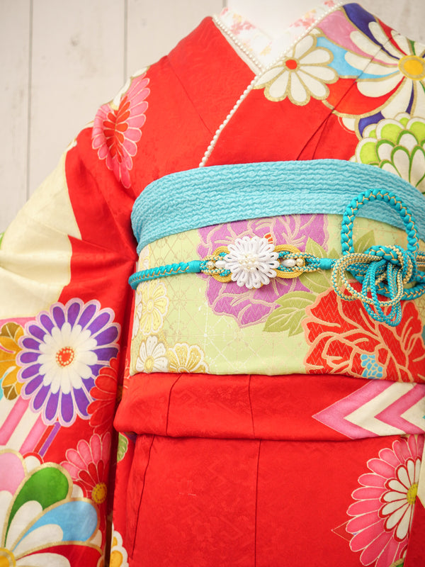 FI-006   赤地牡丹　振袖