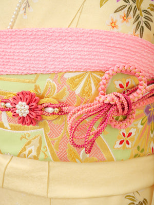 FI-008　黄色×ピンク薔薇　振袖