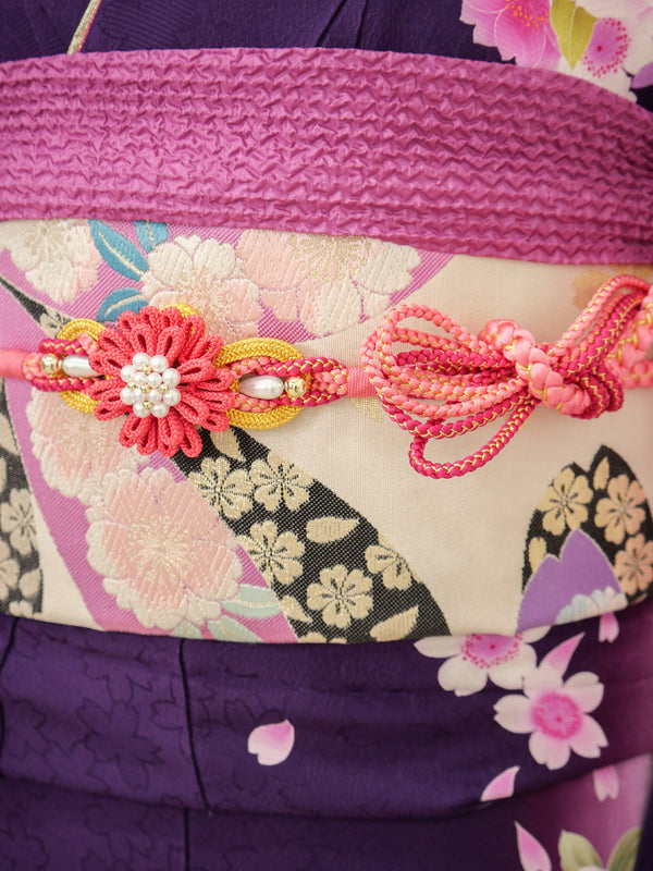 FI-012　紫地ピンク花蝶　振袖