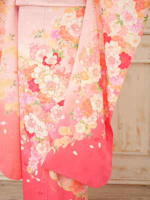 FI-016　桃色桜花　振袖