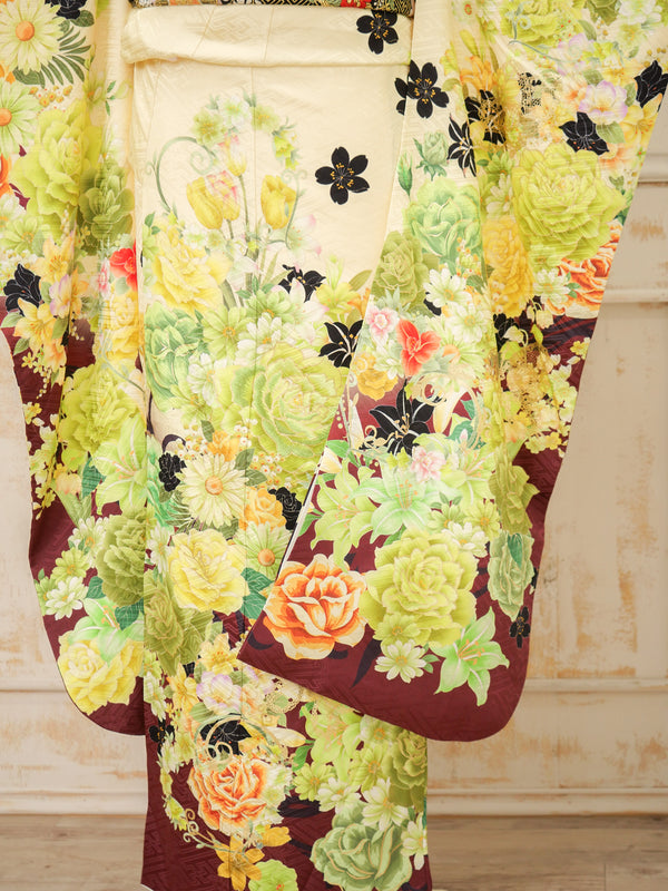 FI-033　柑橘グラデの花束　振袖