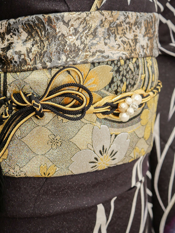 FI-040　飛翔の翼・紫黒グラデ　振袖