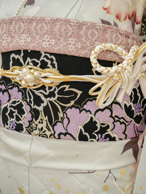 FI-044    月影の牡丹図　振袖