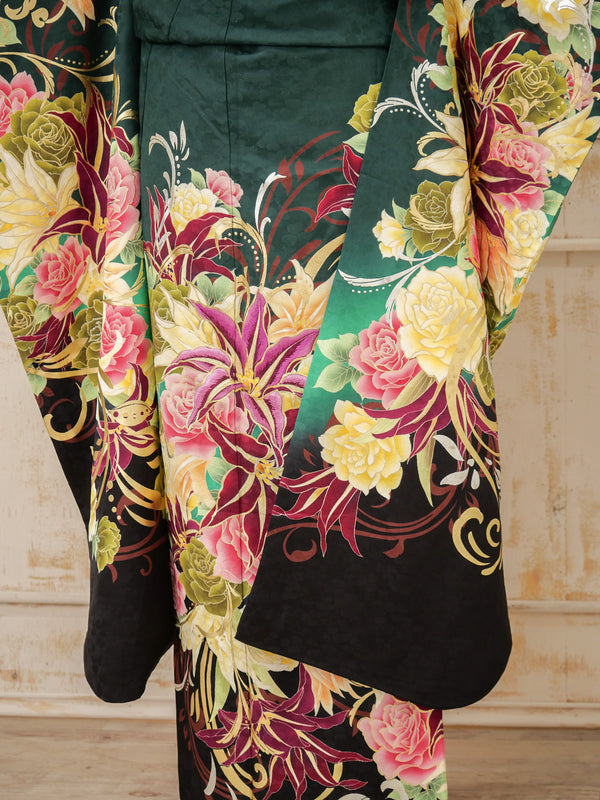 FI-066　翠の薔薇　振袖