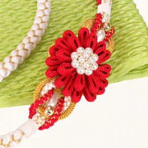 【販売】振袖小物3点 Pセット 黄緑/鶸色/紅白.