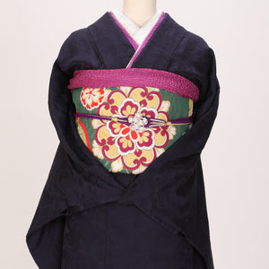 【販売】振袖小物3点 Qセット 紫/パープル/上品.