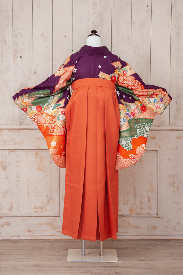 KR-048/anan 紫古典柄　卒業袴