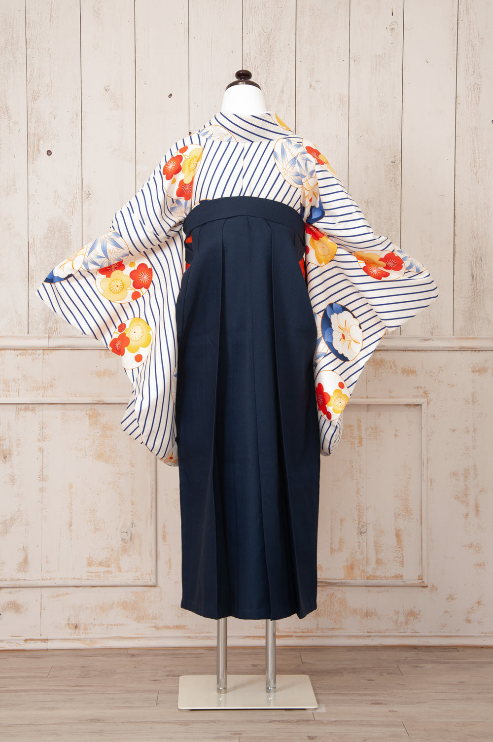 KR-030/白青ストライプ　卒業袴.