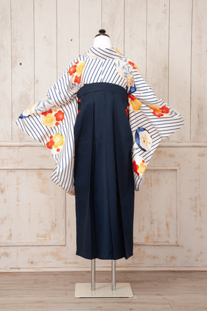 KR-030/白青ストライプ　卒業袴.