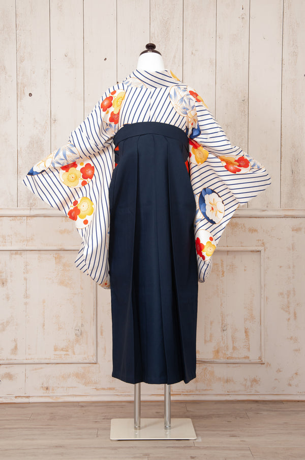 KR-030/白青ストライプ　卒業袴.