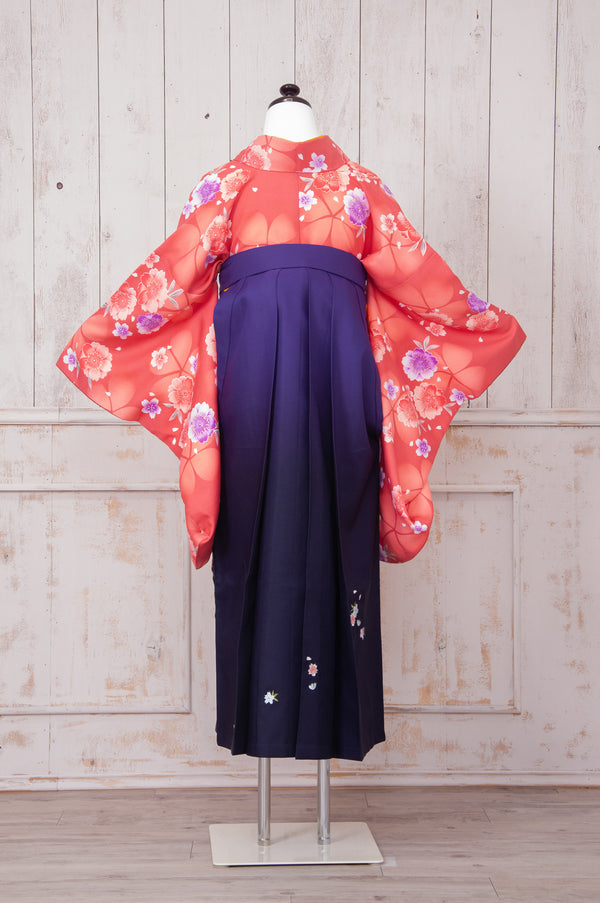 KR-055/ピンク地紫桜　卒業袴