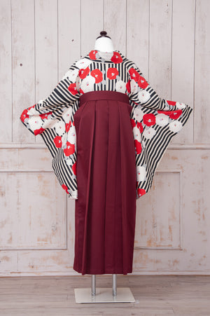 KR-029/白黒赤ストライプ　卒業袴