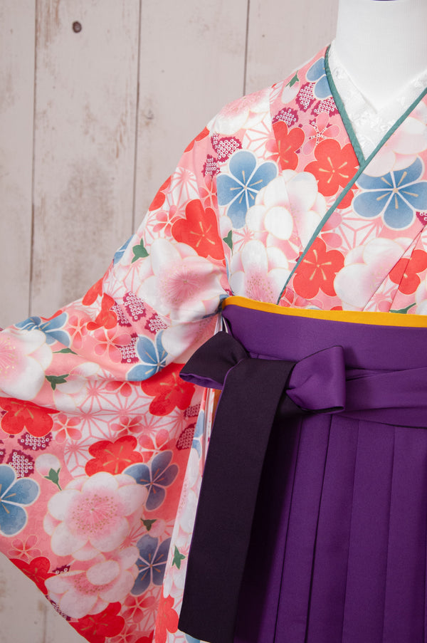 KR-060/ピンク地梅　卒業袴