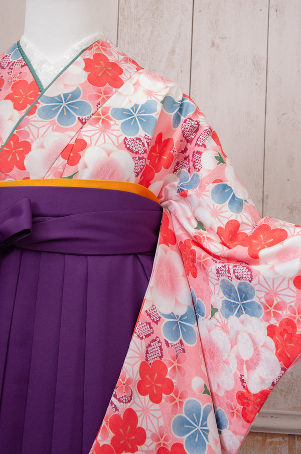 KR-060/ピンク地梅　卒業袴