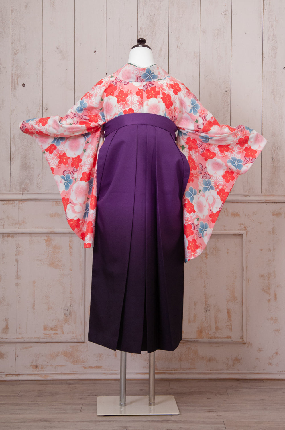 KR-060/ピンク地梅　卒業袴　仙台　宮城