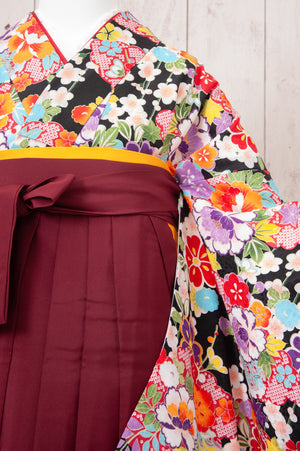 KR-061/黒地総柄　卒業袴