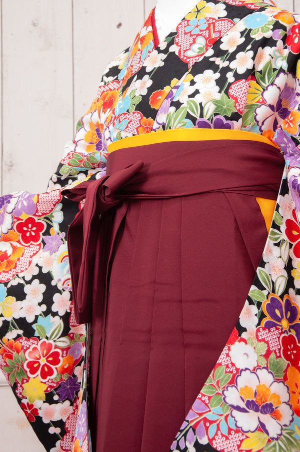 KR-061/黒地総柄　卒業袴